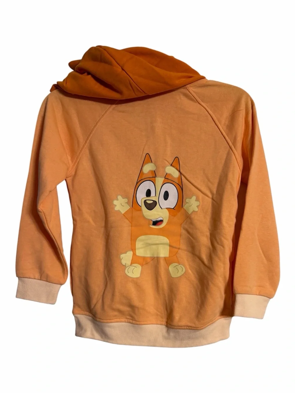 Bingo Orange Kids Zip Hoodie with Front Pocket- from Bluey cartoon Size kids M